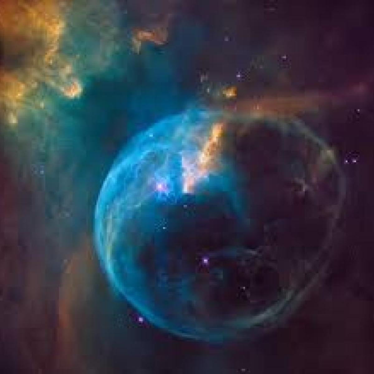 a theoretical rendering of the nebulae at the beginning of the universe