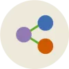 icon of three dots connected by two lines