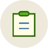 simple icon showing sheet of paper with writing