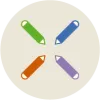 icon for talking sticks protocol in the teacher toolkit showing four pencils pointing inward toward the center of the table
